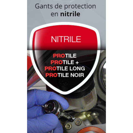 Gant de protection nitrile + pais non poudr L