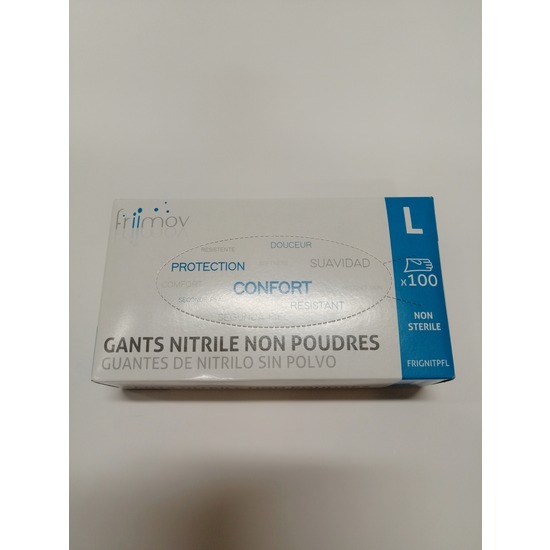 Gant nitrile bleu non poudr L (8/9)